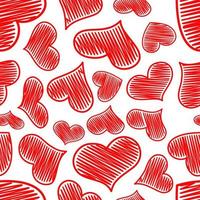 Seamless pattern with red hearts. Vector illustration