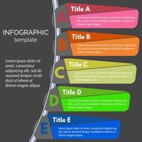 elementos de diseño infográfico de cinco pasos. plantilla de diseño infográfico paso a paso. ilustración vectorial vector