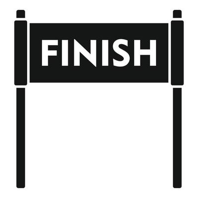 Running finish banner icon, simple style