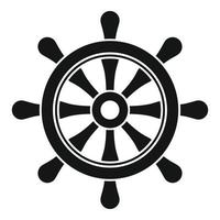 icono de rueda de barco náutico, estilo simple vector