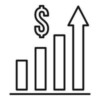 Restructuring graph chart icon, outline style vector