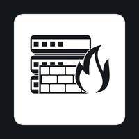 Fire protection in file store icon, simple style vector