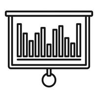 Graph chart banner icon, outline style vector