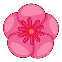Rose of Sharon korean flower icon, cartoon style vector