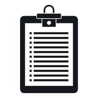 Clipboard with check list icon, simple style vector