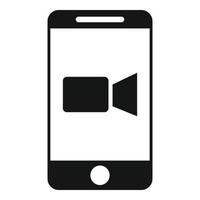 Cellphone video call icon, simple style vector