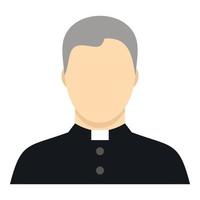 Catholic priest icon, flat style vector