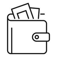 Money wallet icon, outline style vector