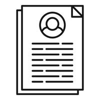 Cv information icon, outline style vector