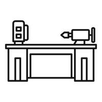 Lathe machine icon, outline style vector