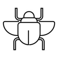 Gold scarab beetle icon, outline style vector