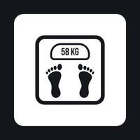 Black floor scales icon, simple style vector