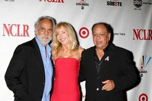 Tommy and Shelby Chong, with Cheech Marin in the Press Room at the ALMA Awards in Pasadena, CA on August 17, 2008 photo