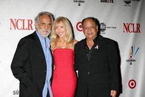 Tommy and Shelby Chong, with Cheech Marin in the Press Room at the ALMA Awards in Pasadena, CA on August 17, 2008 photo