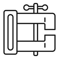 icono de tornillo de banco de herrero, estilo de esquema vector