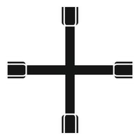 Cross tire key icon, simple style vector