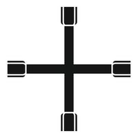 Cross tire key icon, simple style vector