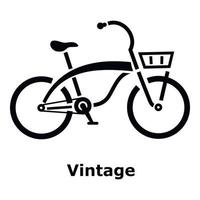 Vintage bicycle icon, simple style vector