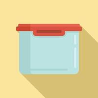 Plastic food storage icon, flat style vector