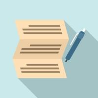 Syllabus write paper icon, flat style vector
