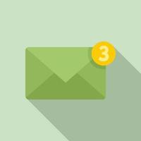 Marketing new mail icon, flat style vector