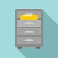 Drawer folder documents icon, flat style vector