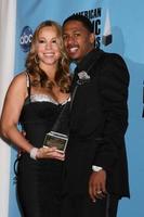Mariah Carey and Nick Cannon in the Press Room of the American Music Awards 2008 at the Nokia Theater in Los Angeles, CA November 23, 2008 photo