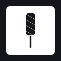 Chocolate ice cream popsicle icon, simple style vector