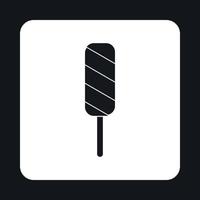 Chocolate ice cream popsicle icon, simple style vector