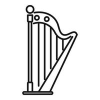 Harp chord icon, outline style vector