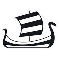 Medieval boat icon, simple style vector