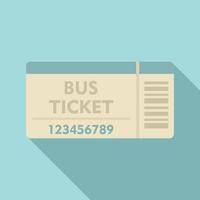 Paper bus ticket icon, flat style vector