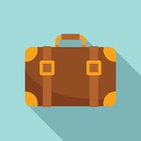 Hitchhiking suitcase icon, flat style vector