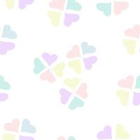 Seamless pattern of hearts in pastel colors on a white background vector