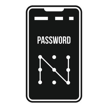 icono de autenticación de señal de teléfono, estilo simple vector