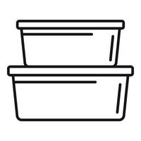 Plastic box stack icon, outline style vector