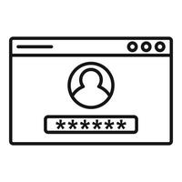 Web authentication icon, outline style vector