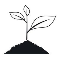 Growing plant icon, simple style vector