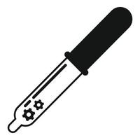 Nanotechnology pipette icon, simple style vector