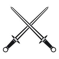 Swords icon in simple style vector