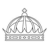 Crown icon, outline style vector