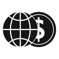 Global money broker icon, simple style vector