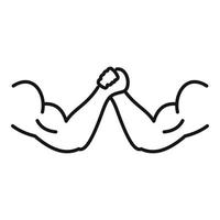 Arm wrestling shake icon, outline style vector