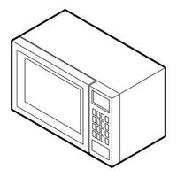 Microwave icon in outline style vector