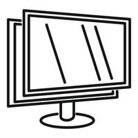 Monitor protective glass icon, outline style vector