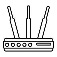 icono del concentrador del enrutador, estilo de esquema vector