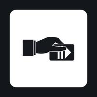 Hand pays for parking icon, simple style vector