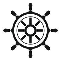 Yacht ship wheel icon, simple style vector