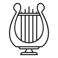 Harp lyre icon, outline style vector