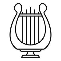 Harp lyre icon, outline style vector